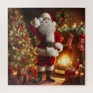 Le Père Noël par le puzzle du feu