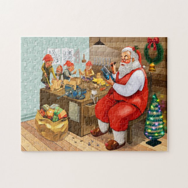 Le Père Noël Préparer Les Cadeaux Jigsaw Puzzle (Horizontal)