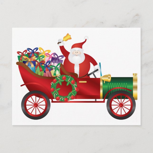 Le Père Noël sonne la cloche dans la carte postale (Devant)