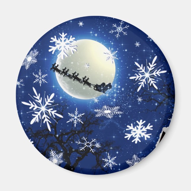 Le Père Noël Vient À Town Magnet (Devant)