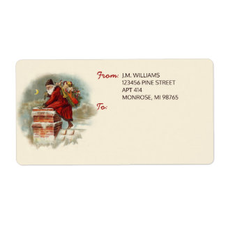 Le Père Noël vintage au Étiquette de Noël de Chimn