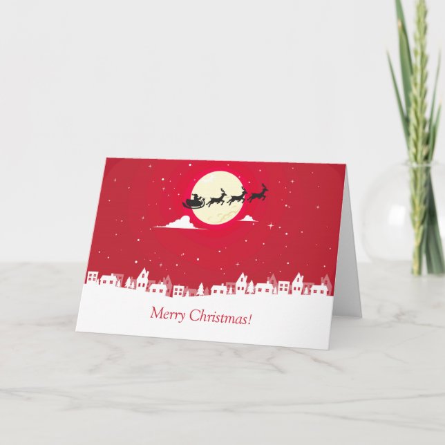 Le père noël volant au-dessus des cartes de (Devant)