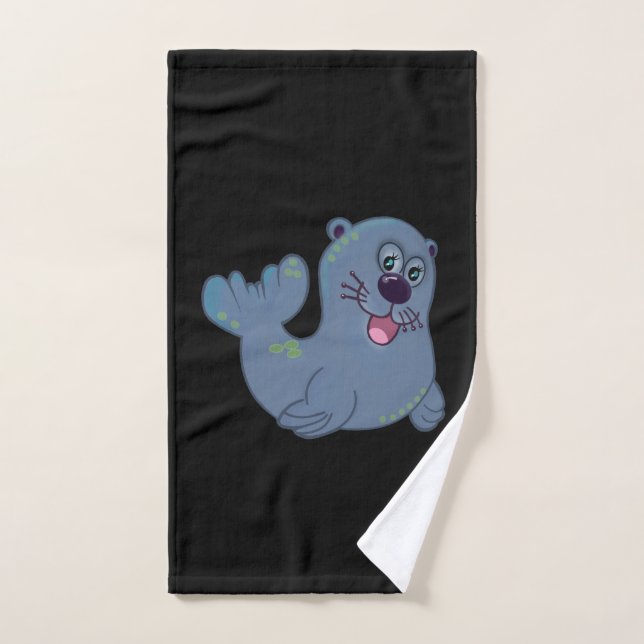 Le personnage de logo de mascotte de sceau de tiss (Serviette à main)