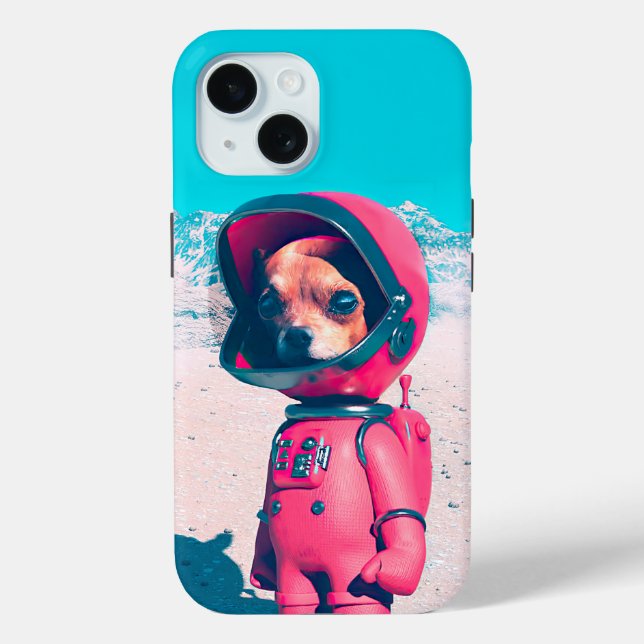 Le petit astronaute chien 3D Art iPhone / coque ip (Verso)