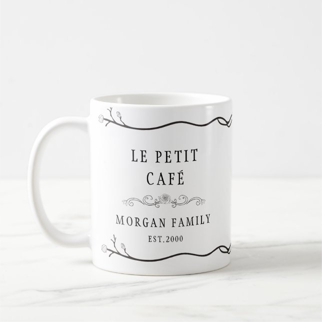 Le Petit Café Monogram Floral Mug (Gauche)