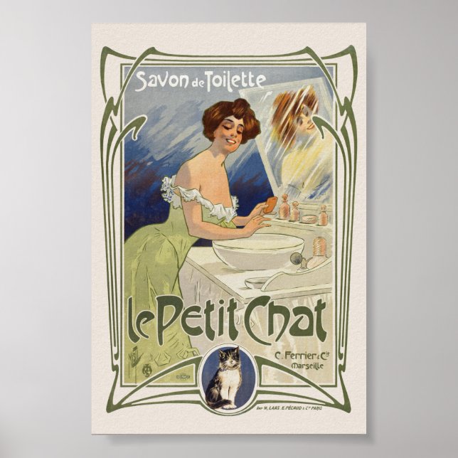 Le Petit Chat France Affiche Vintage 1899 (Devant)