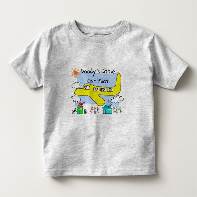"Le petit co-pilote du papa" badine le T-shirts (Devant)