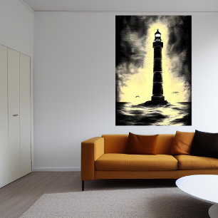 Le phare de la mer   AI Art Poster