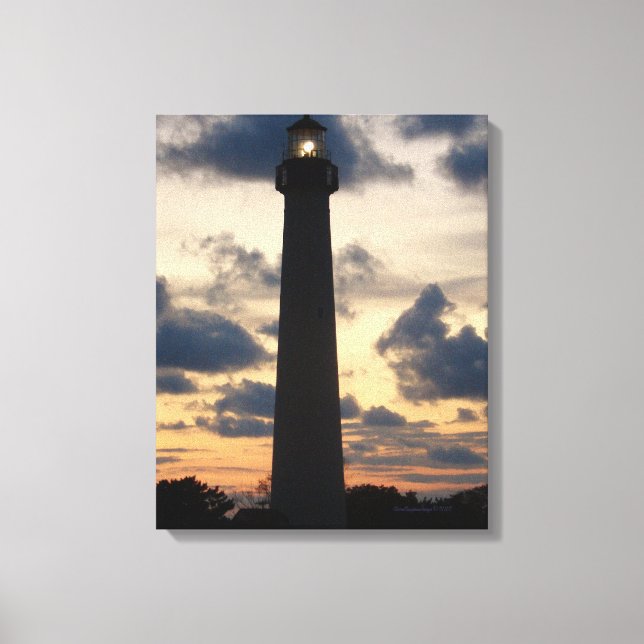 Le phare du Cap May sur la toile Sunset (Recto)