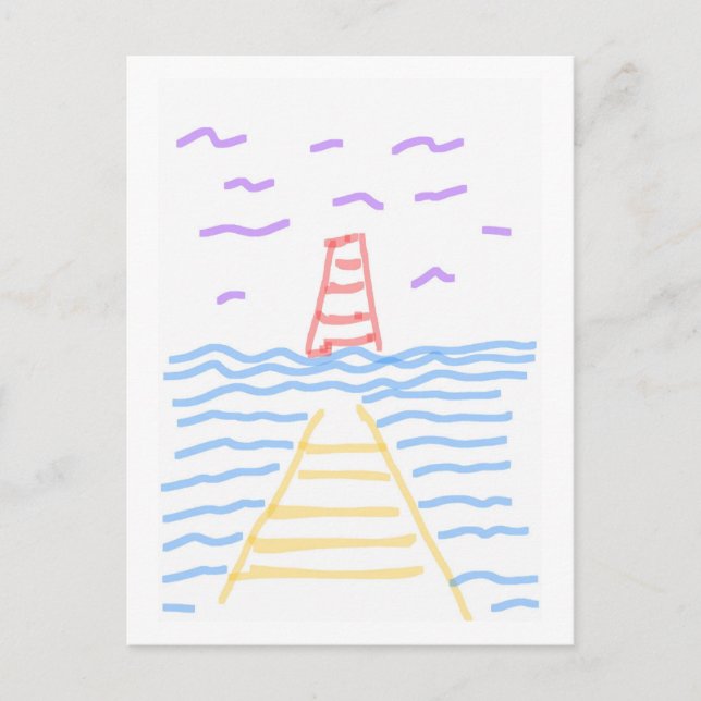 Le phare et la carte postale du quai (Devant)