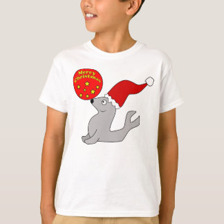 Le phoque de Joyeux Noël badine le T-shirt