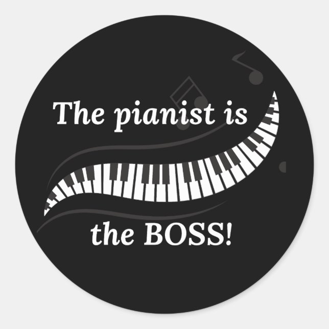 Le pianiste est le BOSS Autocollants (Devant)
