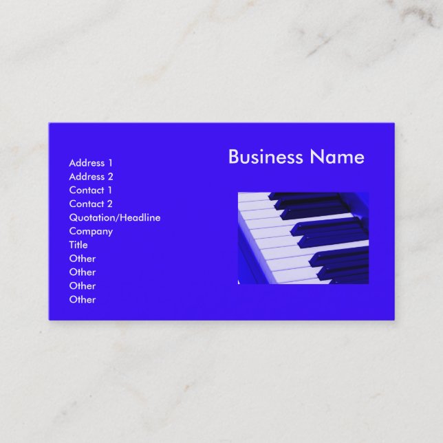 Le piano bleu verrouille le carte de visite de (Devant)