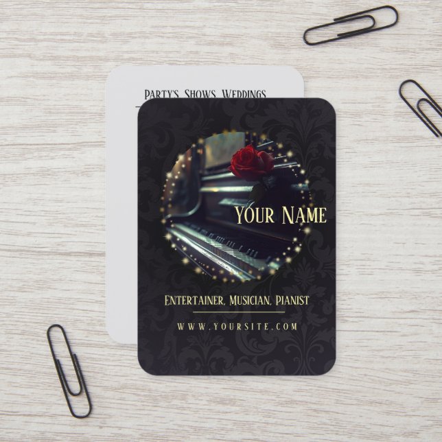 Le piano - Carte de visite (Devant/Arrière en situation)