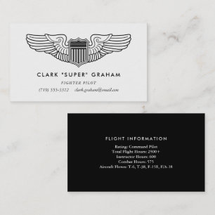 Le pilote s'envole le carte de visite