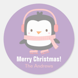 Le pingouin mignon badine des autocollants de