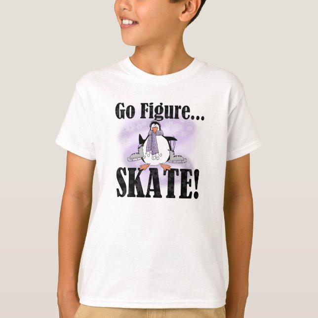 Le pingouin vont figure T-shirt de patin (Devant)