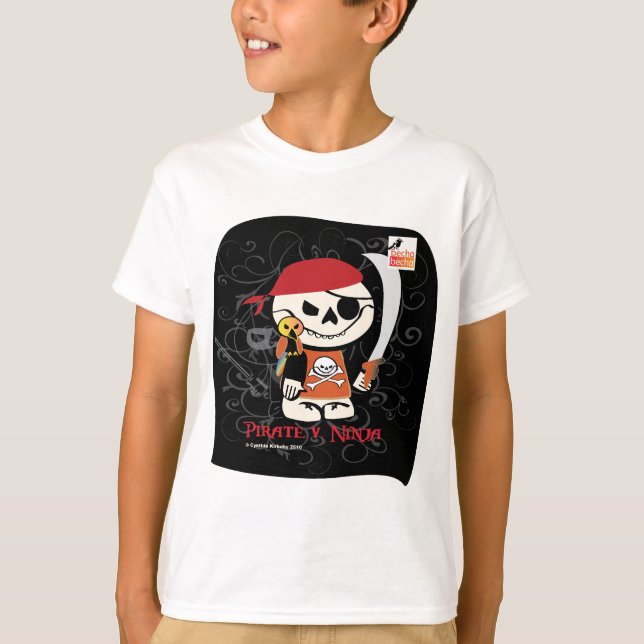 Le pirate mort d'Ed-Ninja v badine le T-shirts (Devant)