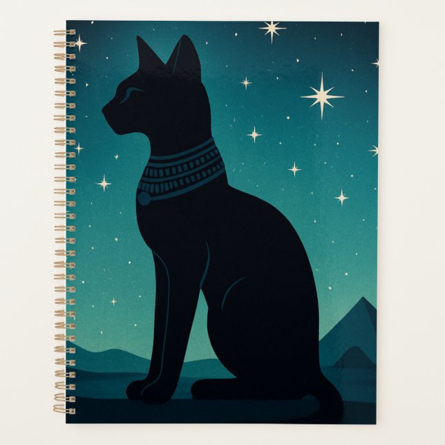 Le planificateur Bastet Starry Egyptian Cat Art (Devant)