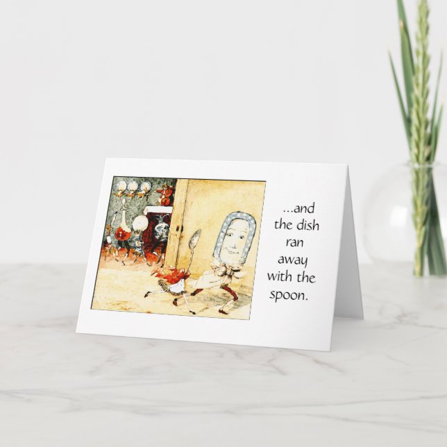 Le plat a fonctionné loin avec la cuillère, carte (Devant)