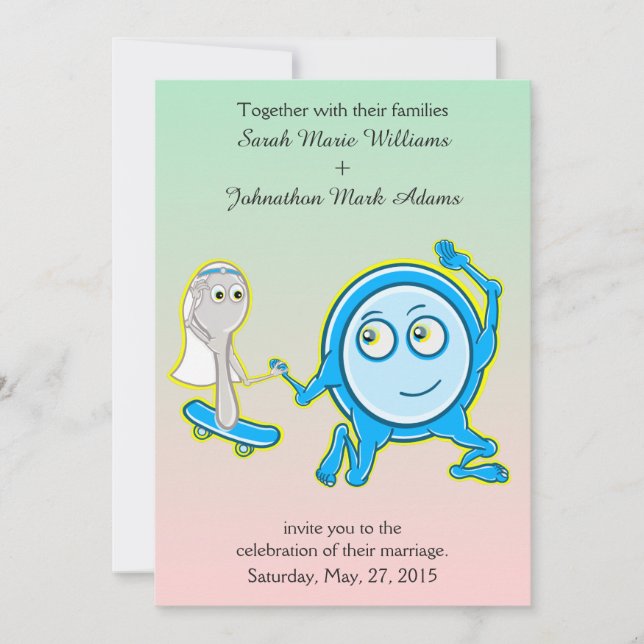 Le Plat S'Éloigne Avec La Faire-part de mariage (Devant)