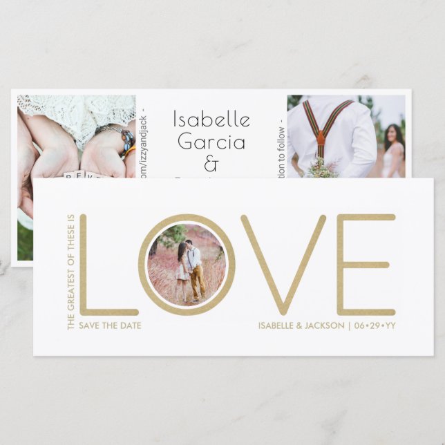 Le plus grand de ceux-ci est Love 3 Photo Mariage  (Devant / Derrière)