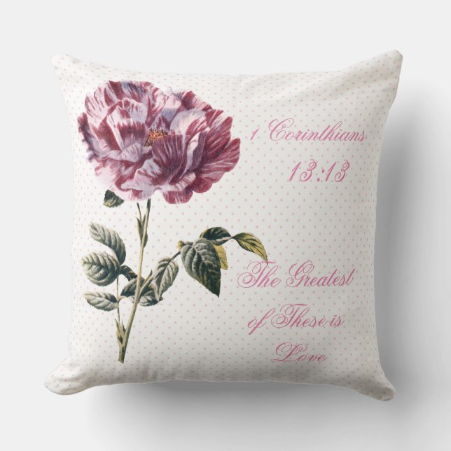 Le plus grand est Love Floral Polka Coussin (Recto)