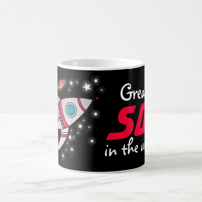 "Le plus grand FILS de l'univers" Mug noir / rouge (Centre)