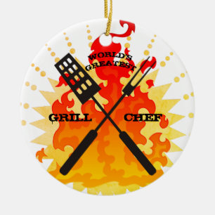 Le plus grand ornement de Noël de chef de gril de