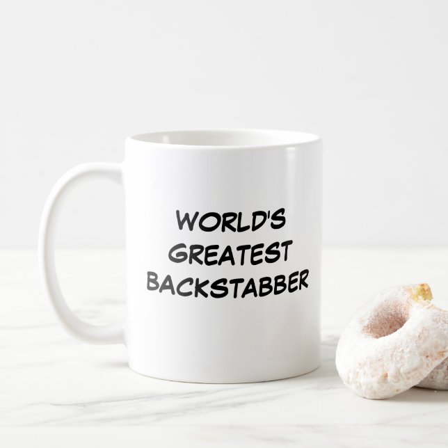 "Le plus grand poignard de dos du monde" Mug (Avec donut)
