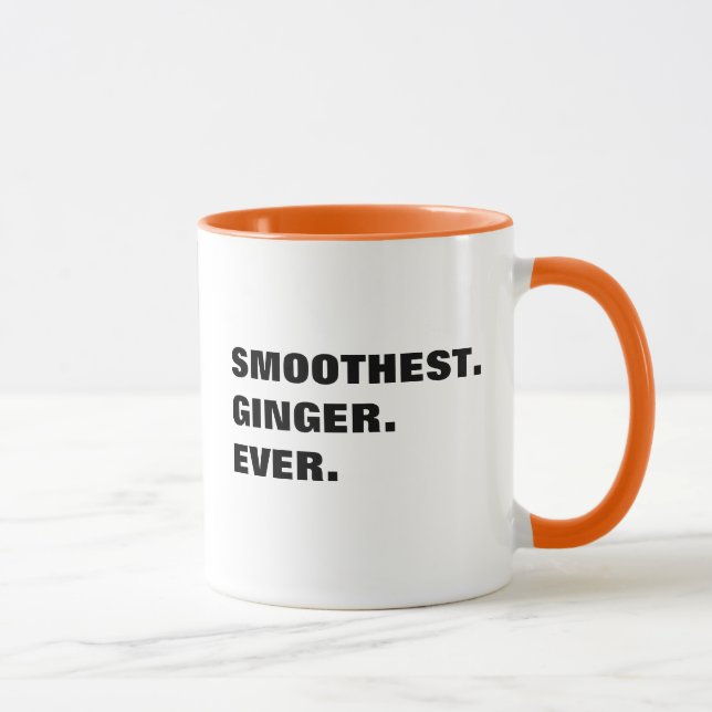 "Le plus lisse. Gingembre. Jamais." tasse de chat (Droite)
