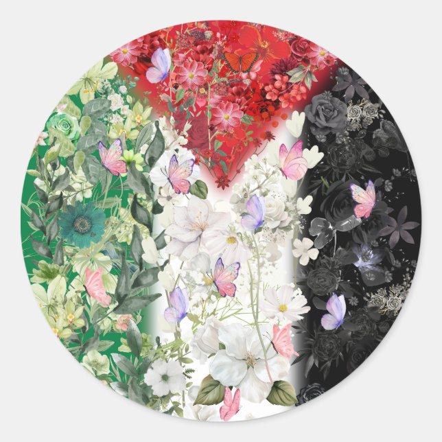 Le plus mignon autocollant Palestine en floral (Devant)