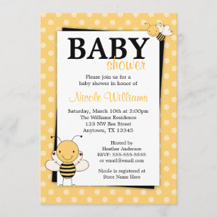 Le point de polka gaffent des invitations de baby
