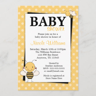 Le point de polka gaffent des invitations de baby