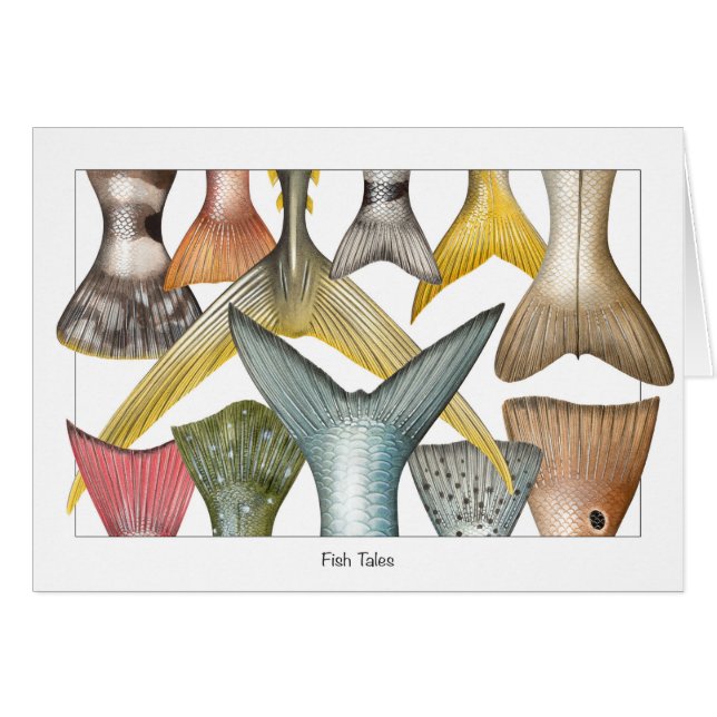 Le poisson coupe la queue la carte (de contes) (Devant horizontal)