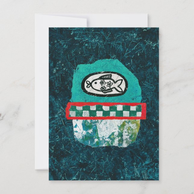 Le Poisson Va Sur Le Marché Carte De Voeux (Devant)