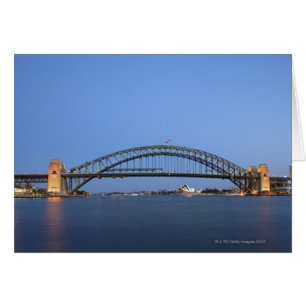 Le pont du port de Sydney et l'opéra à la tombée d