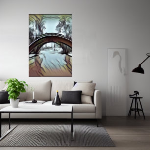 Le pont sur l'eau AI Art Poster