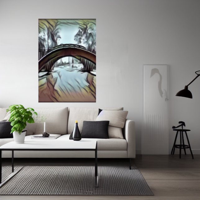 Le pont sur l'eau | AI Art Poster (Créateur téléchargé)