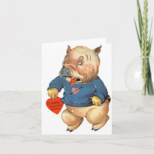 Le porc mignon couinement des cartes de carte de