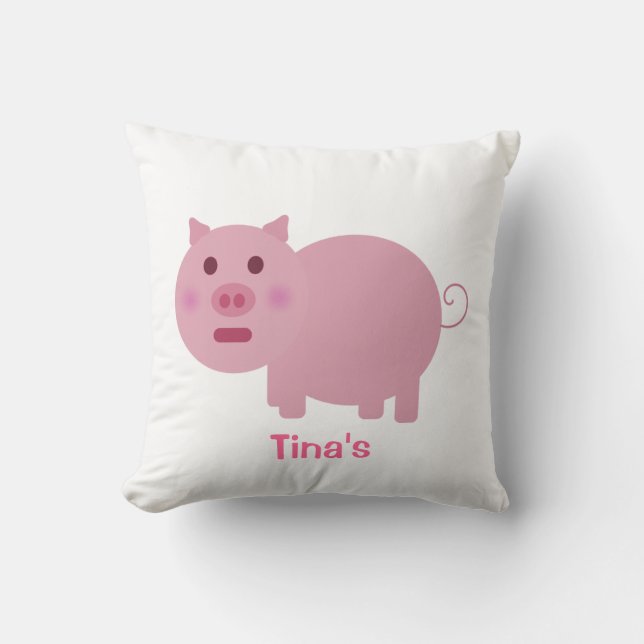Le porc rose timide a personnalisé le coussin de (Recto)