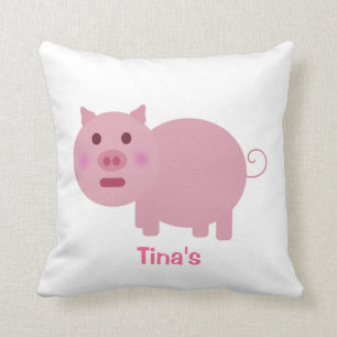 Le porc rose timide a personnalisé le coussin de
