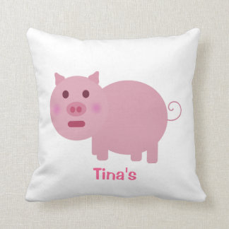 Le porc rose timide a personnalisé le coussin de
