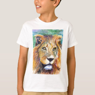 Le portrait ACEO de lion badine le T-shirt