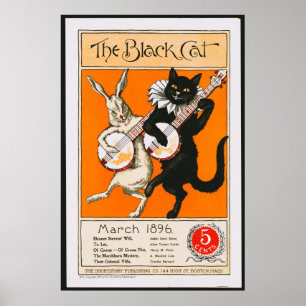 Le Poster vintage de chat noir