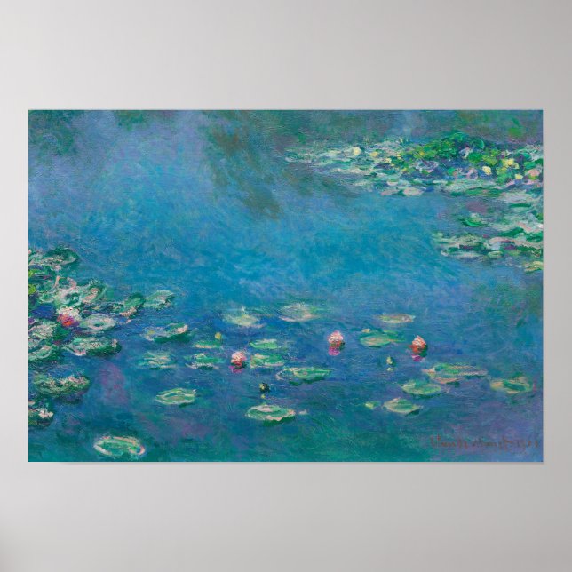 Le Poster vintage de Lillies d'Eau de Monet (Devant)