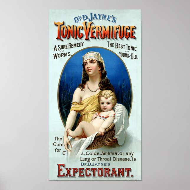 Le Poster vintage Tonic Vermifuge du Dr D. Jayne (Devant)