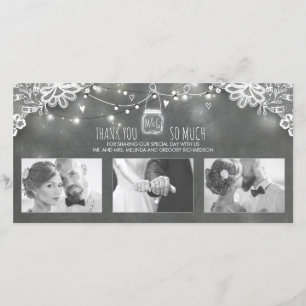 Le pot de maçon rustique allume le Merci de