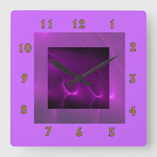 Le pourpre électrique tourbillonne horloge murale (Recto)