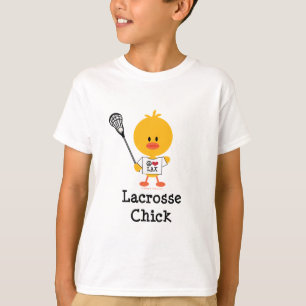 Le poussin de lacrosse badine le T-shirt